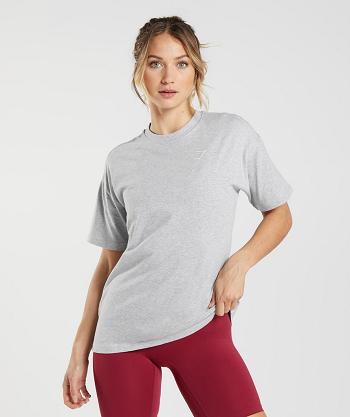 T Shirts Gymshark Entrenamiento Oversized Mujer Gris Claro | CO 2256RVD